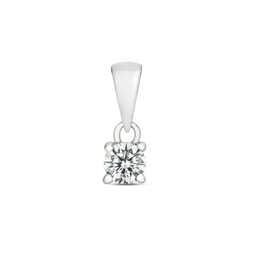 0.15ct Diamond 9ct White Gold Claw Set Pendant 